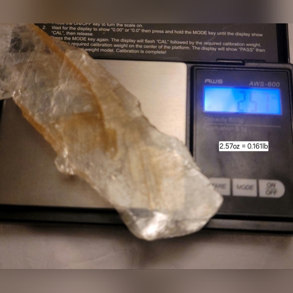 Raw Golden Phantom Selenite Gypsum Crystal Wand Slice With Limonite 0.181lb - Picture 11 of 11